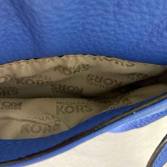 Michael Kors Small Crossbody Bag Blue Silver Toned Hardware Adjustable Strap - Picture 4 of 8